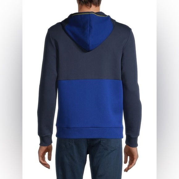 BOSS HUGO BOSS Logo Hoodie Navy Blue/Yellow Size L NEW - Picture 2 of 2